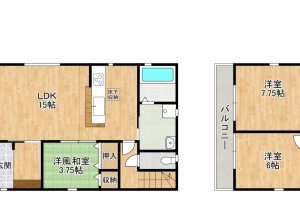 枚方市 香里園桜木町　　新築 戸建　1号棟